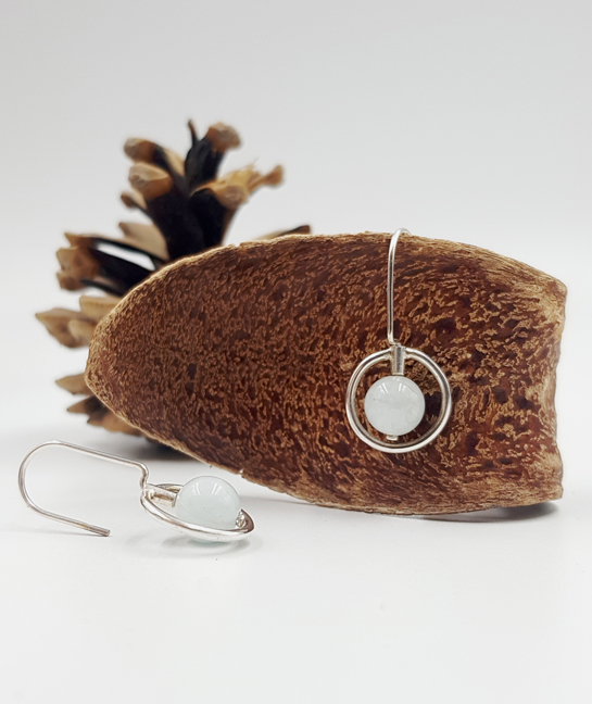 LAGOON CERCLE boucles d oreilles ST20027 argent925 aigue marine PatriciaLemaire 3x1 5cm