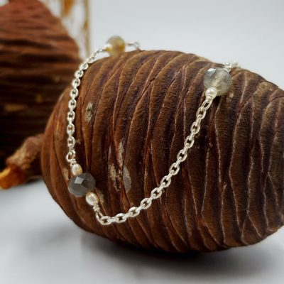 LAGOON bracelet chainette ST20098 argent925 1gr2 6perles 3labradorites PatriciaLemaire long18cm1RET