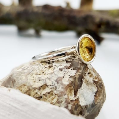 MINI COSSE MOBILE bague ST20081 argent925 feuille d or PatriciaLemaire T54ret