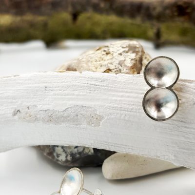 TWINCOSSE boucles d oreilles ST18070 argent925 patine feuille d or PatriciaLemaire 2 5X0 9cmret